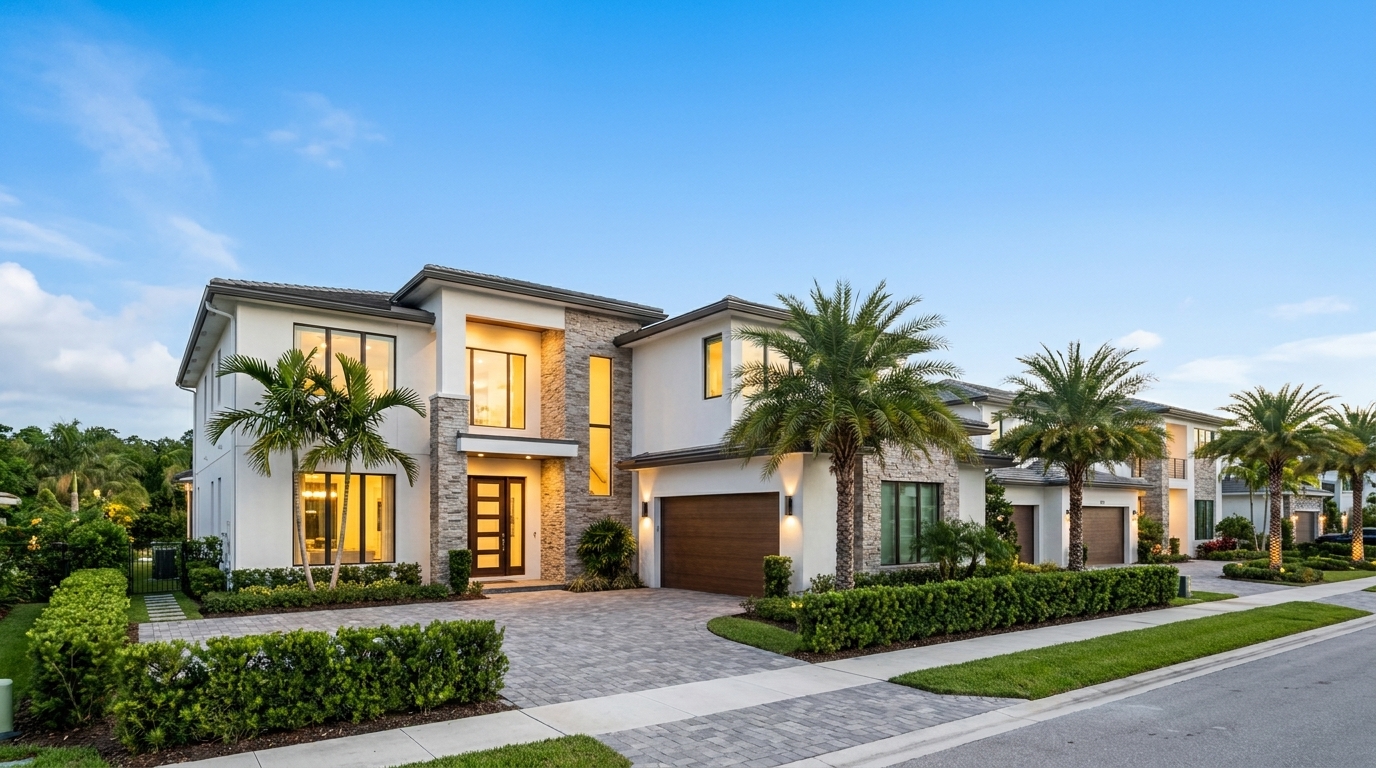 A family resort pool surrounded by vacation homes in Central Florida